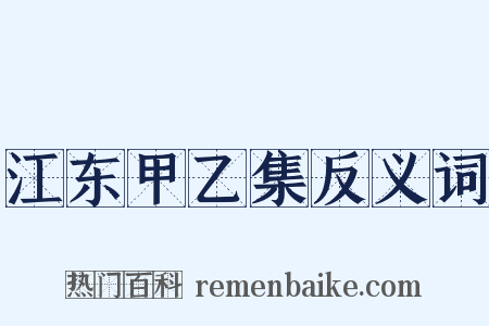 江东甲乙集反义词是什么意思的图片